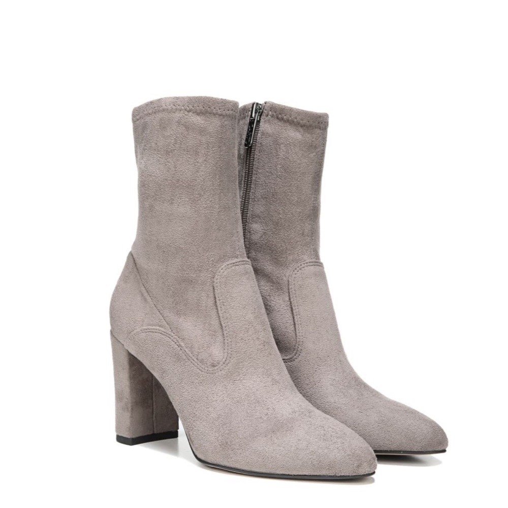 Franco Sarto Grey Heeled Booties (Size 7.5)